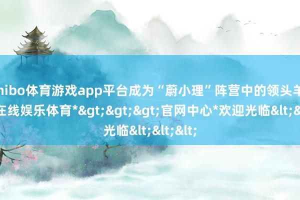 shibo体育游戏app平台成为“蔚小理”阵营中的领头羊-*世博在线娱乐体育*>>>官网中心*欢迎光临<<<