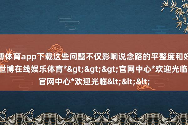 世博体育app下载这些问题不仅影响说念路的平整度和好意思不雅度-*世博在线娱乐体育*>>>官网中心*欢迎光临<<<